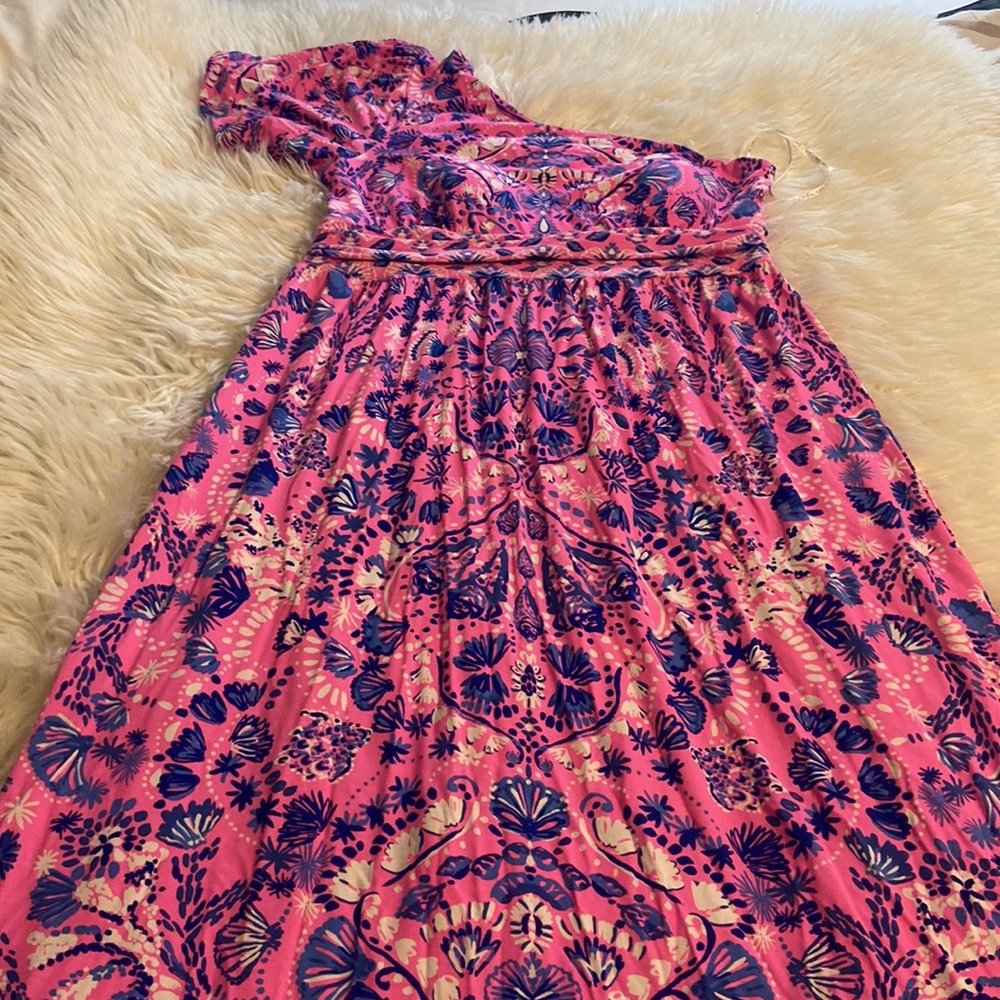 Lilly Pulitzer Maxi  Vibrant Pink and Blue Dress size XL BNWOT see all photos - Picture 13 of 16